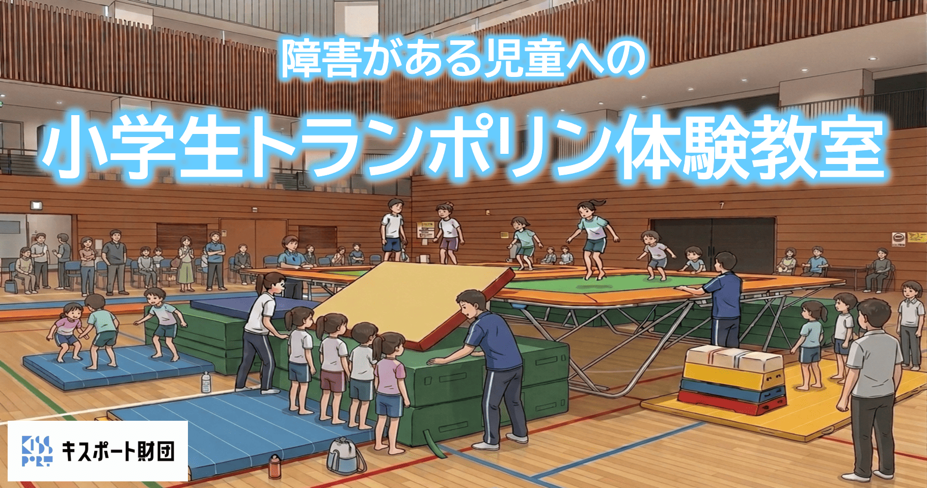 障害がある児童への小学生トランポリン体験教室